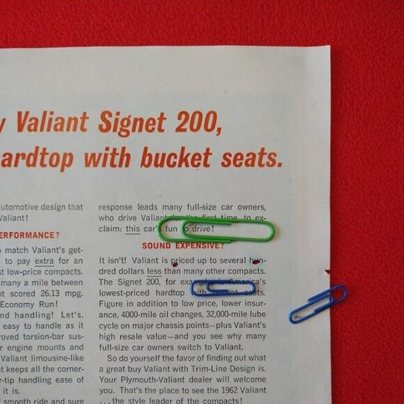 Chrysler Valiant for '62‎ Signet 200 Auto - 2pg 21x13 Vtg 1961 PRINT AD Ephemera - Picture 8 of 12